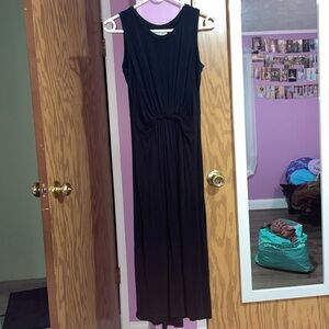Black maxi tank twist dress